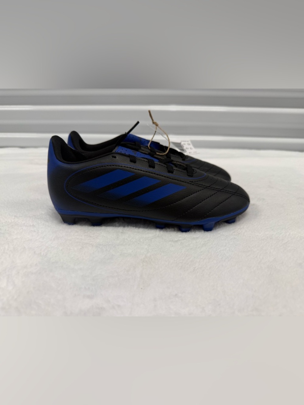 Adidas Goletto IX FG/MG Soccer Cleats Youth Boys Size 3 Black Blue Firm Ground